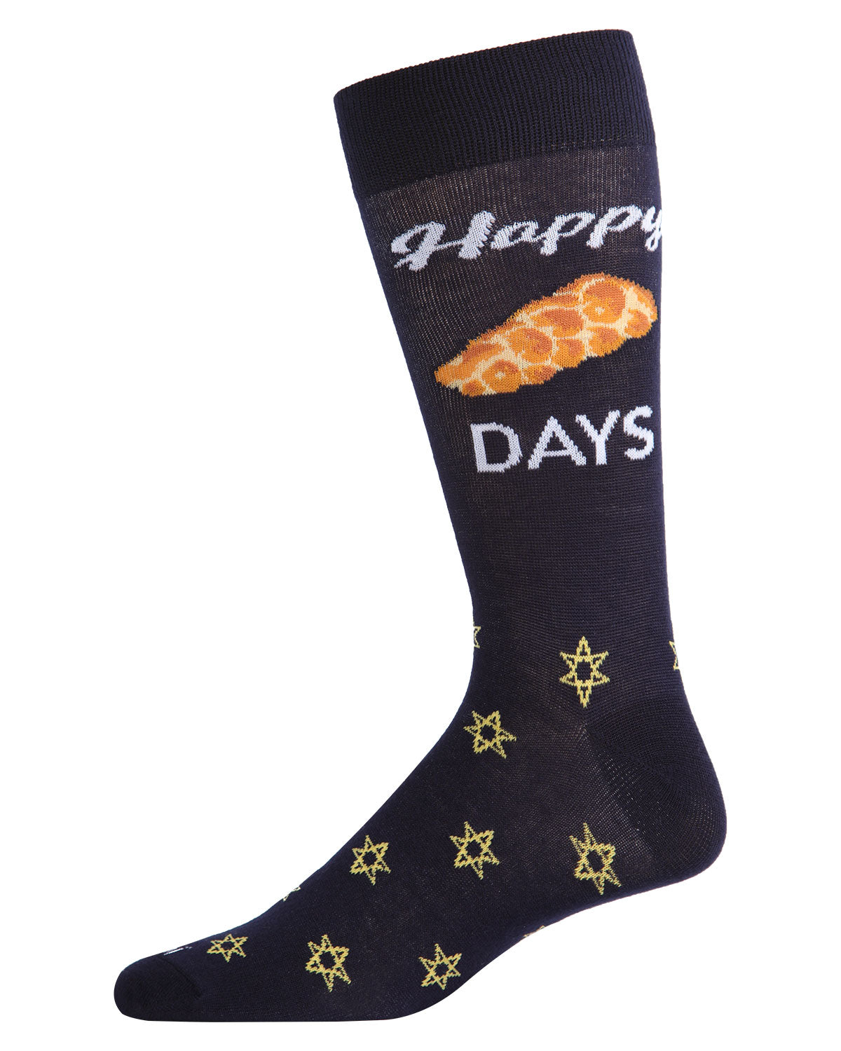 Men's Funny Pun Happy Challah-Days Novelty Crew Socks