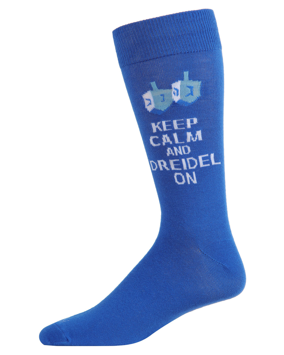 Men's Keep Calm and Dreidel On Hanukkah Novelty Crew Sock