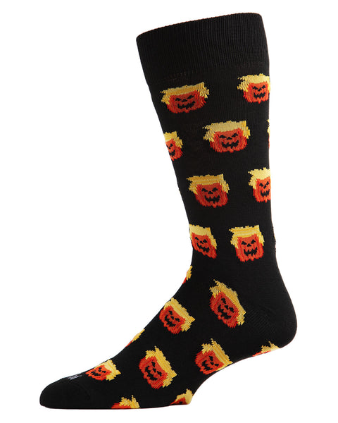 Men's Number 45 Trumpkin Halloween Novelty Crew Sock