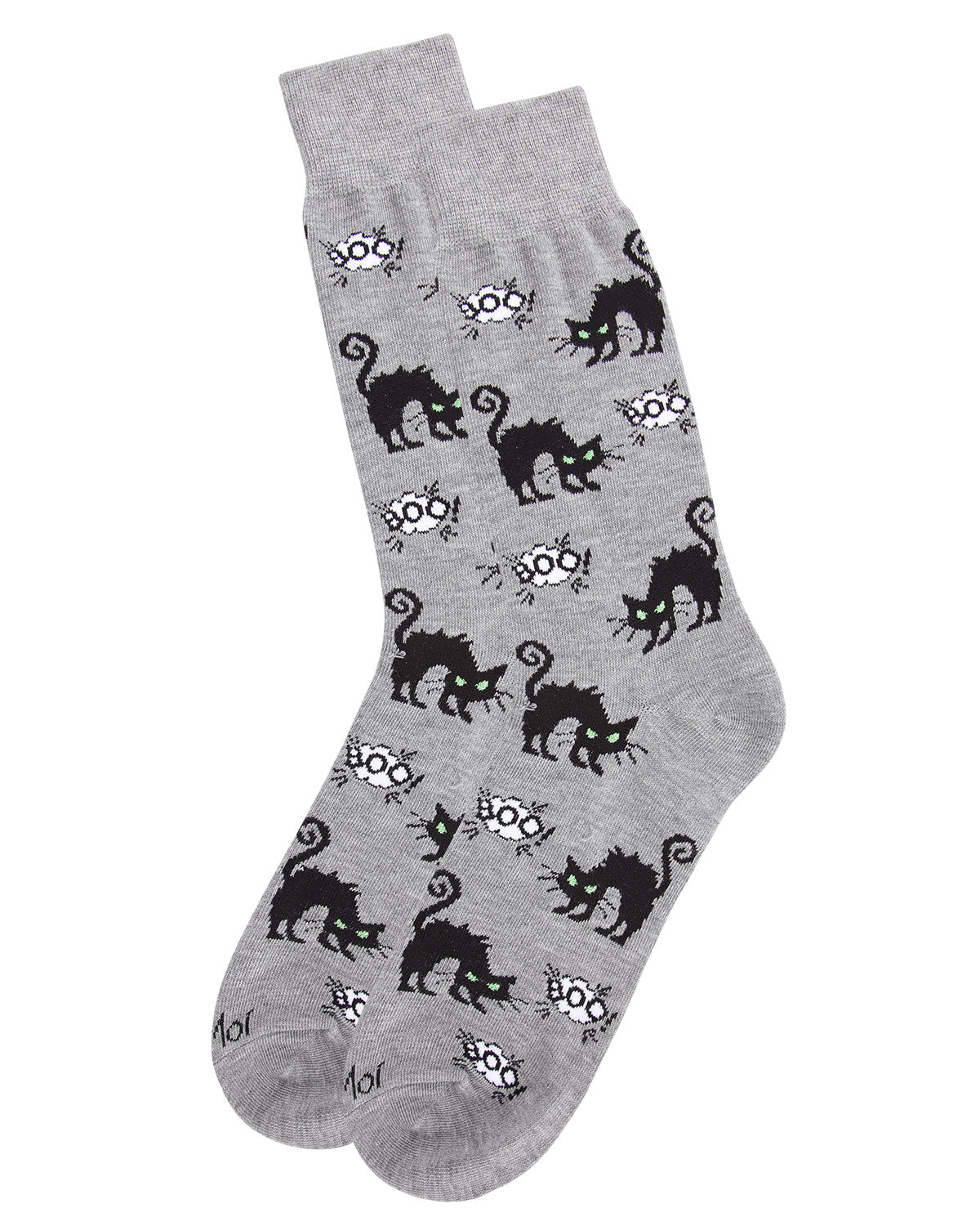 Men's Scary Halloween Black Cat Novelty Crew Sock