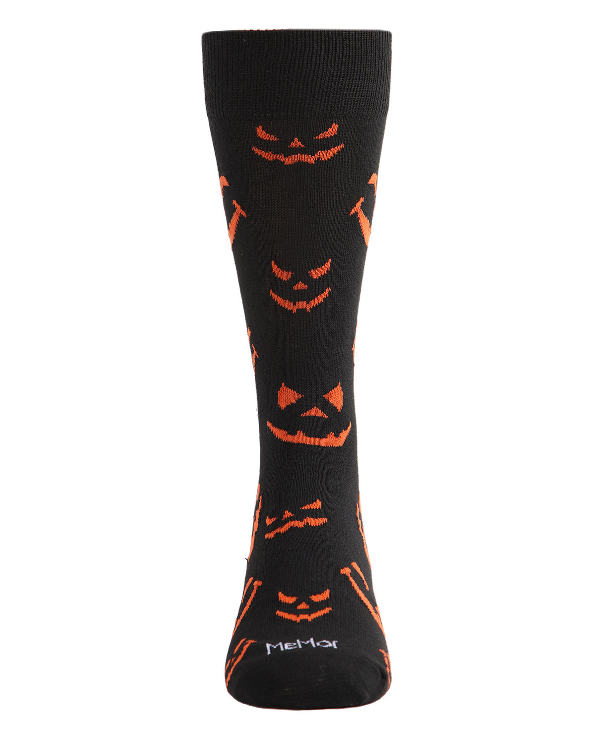 Men's Festive Halloween Pumpkin Faces Novelty Crew Sock