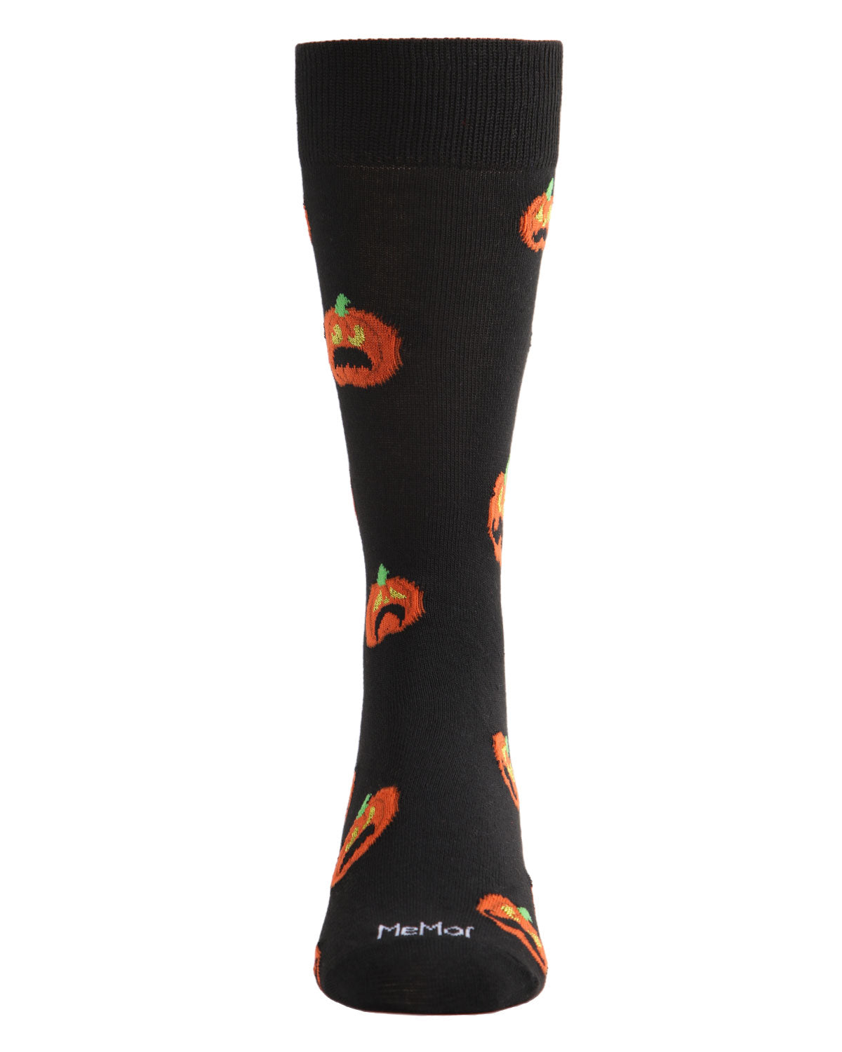 Men's Funny Mustache Jack O' Lantern Novelty Crew Sock