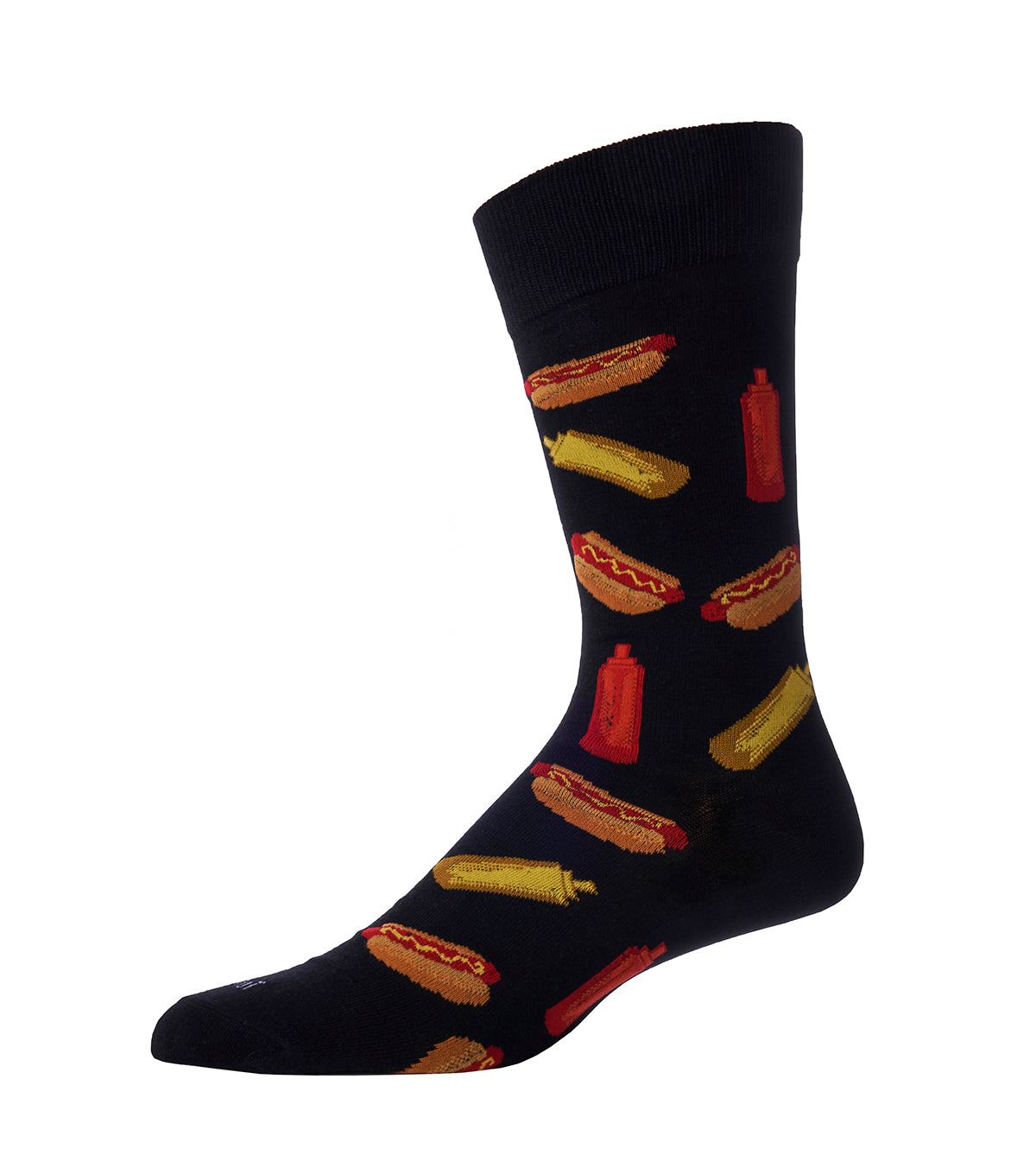 Men's Tasty Hot Dogs Bamboo Blend Novelty Crew Sock