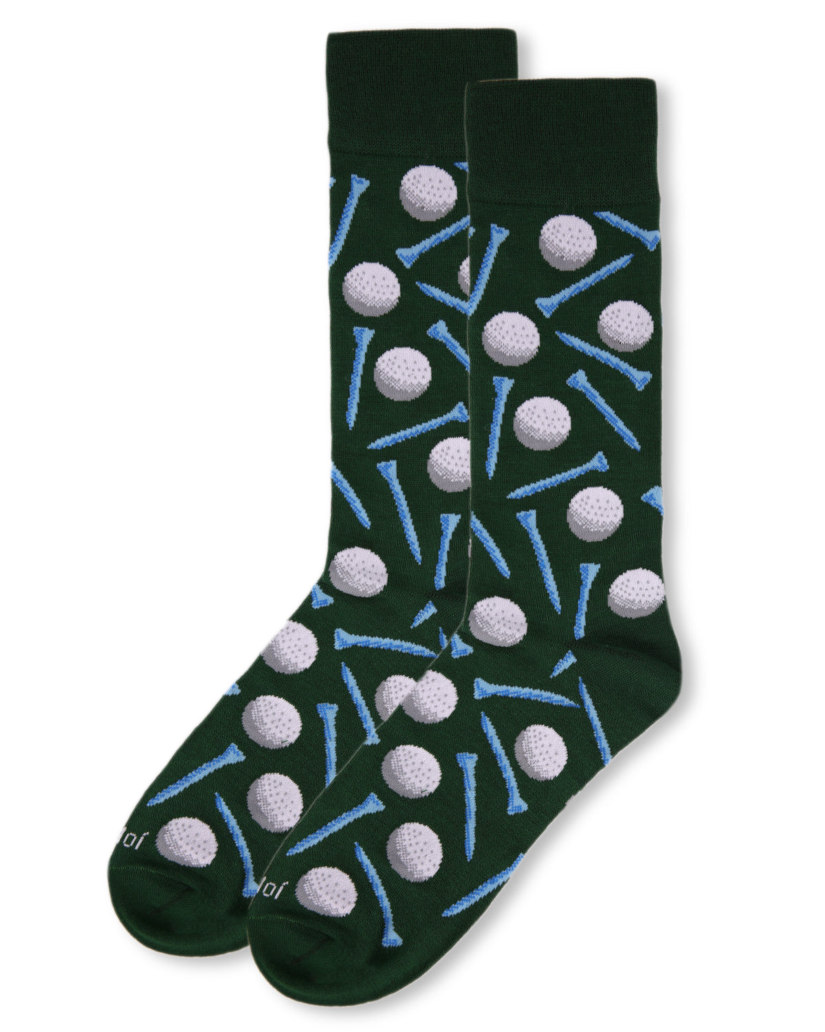 Men's Golf Ball and Tee Bamboo Blend Novelty Crew Sock