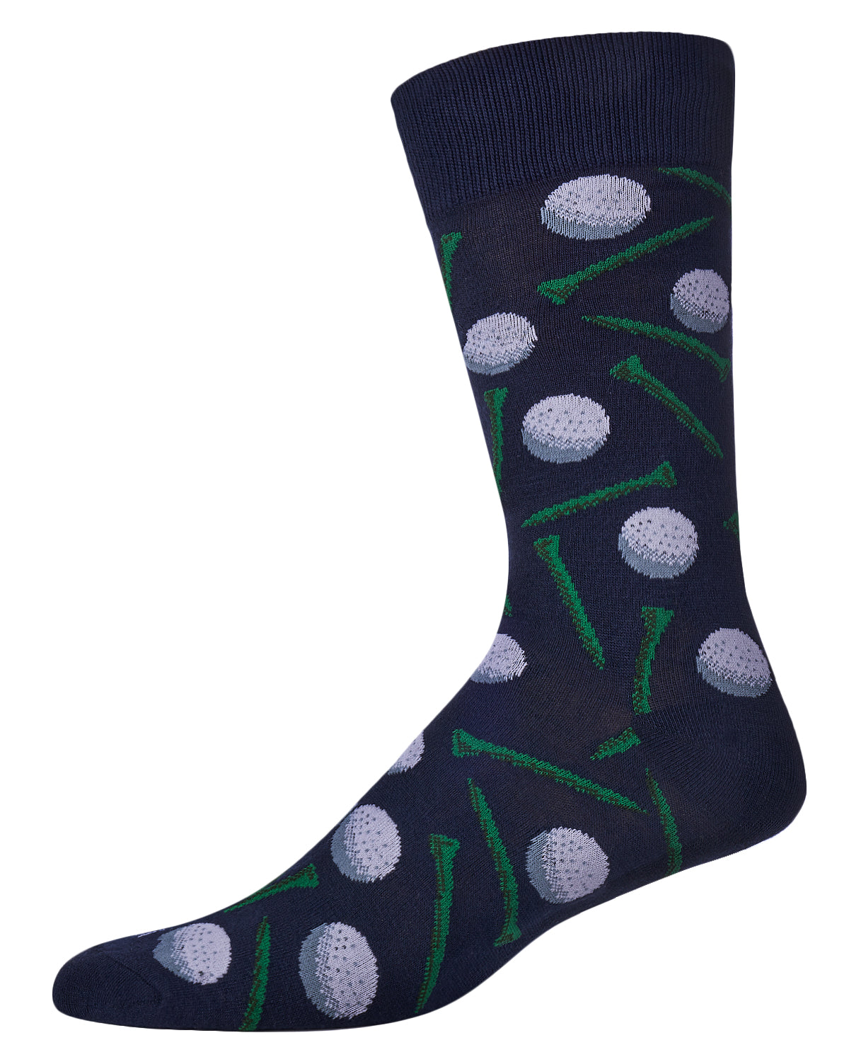 Men's Golf Ball and Tee Bamboo Blend Novelty Crew Sock