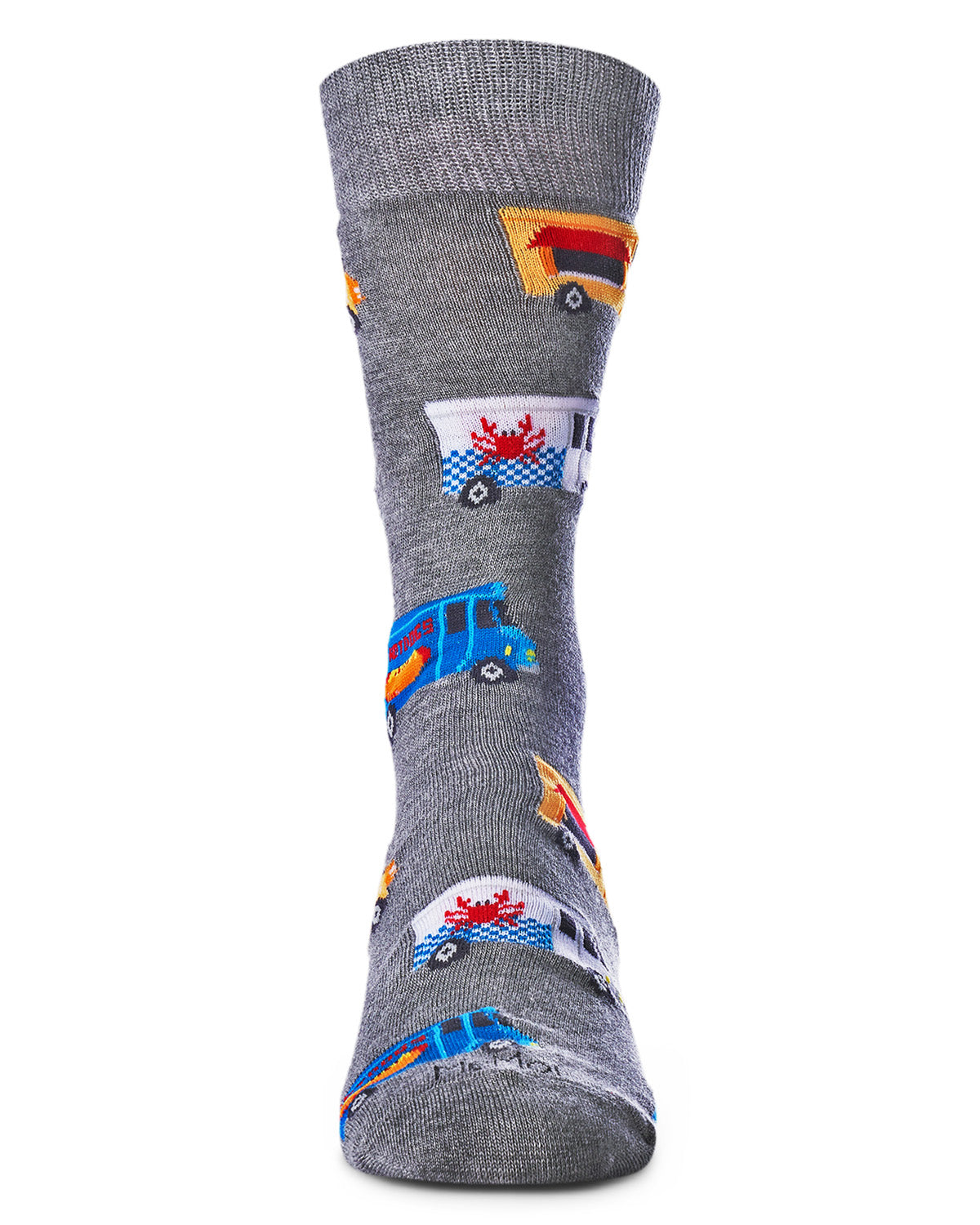 Men's Colorful Food Trucks Bamboo Blend Novelty Crew Sock