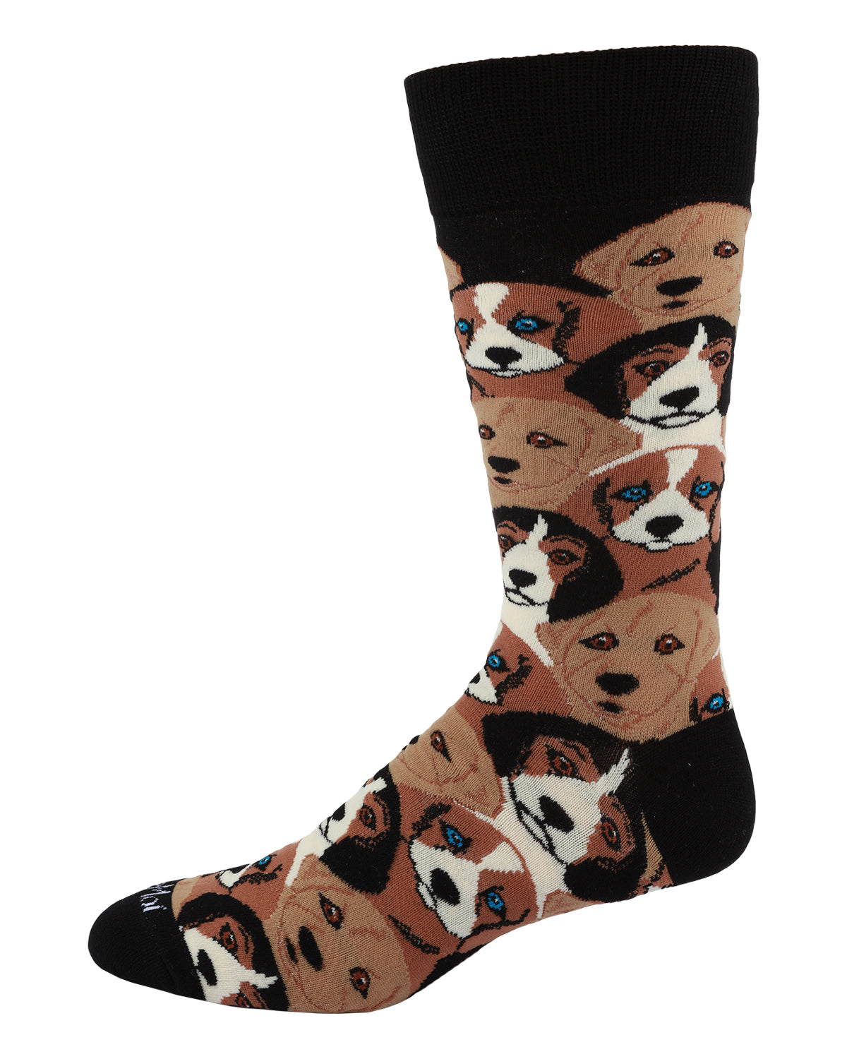 Men's Puppy Dog Face Bamboo Blend Novelty Crew Sock