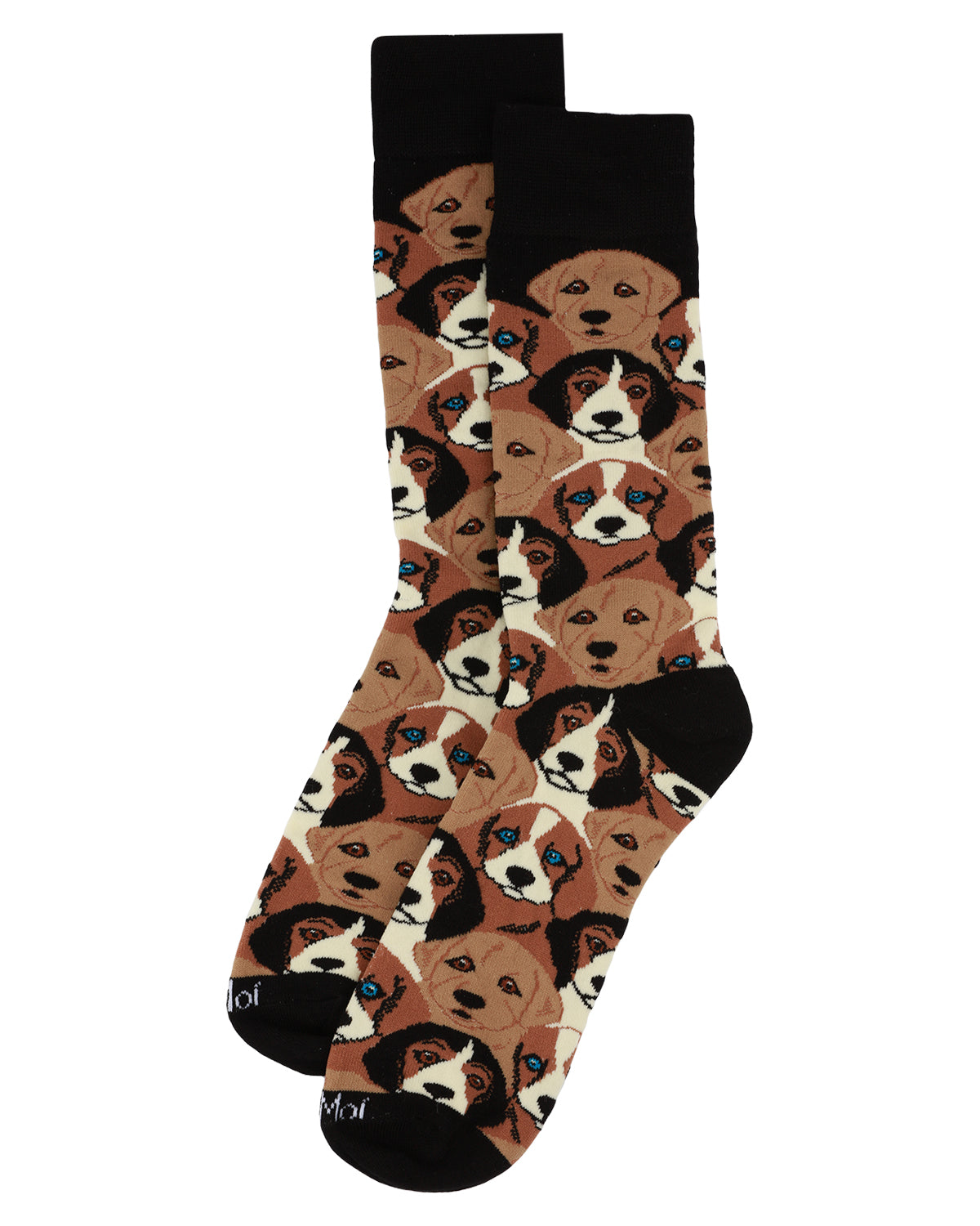 Men's Puppy Dog Face Bamboo Blend Novelty Crew Sock