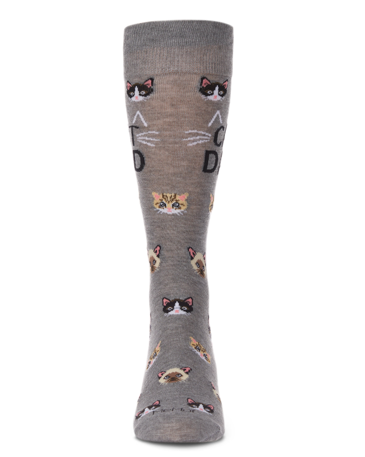 Men's Crazy Cat Dad Bamboo Blend Novelty Crew Sock