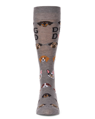 Men's Crazy Cat Dad Bamboo Blend Novelty Crew Sock