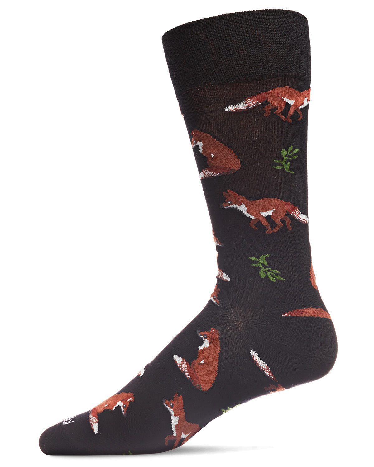 Men's Fantastic Foxes Bamboo Blend Novelty Crew Sock