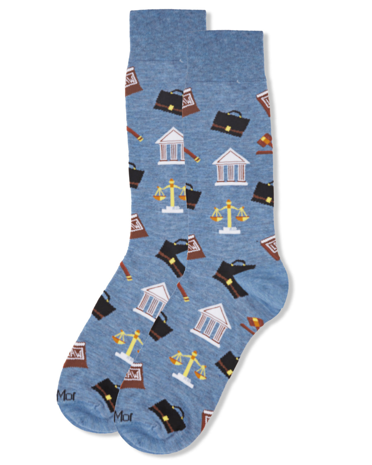 Men's Law N Order Heathered Bamboo Blend Novelty Crew Sock