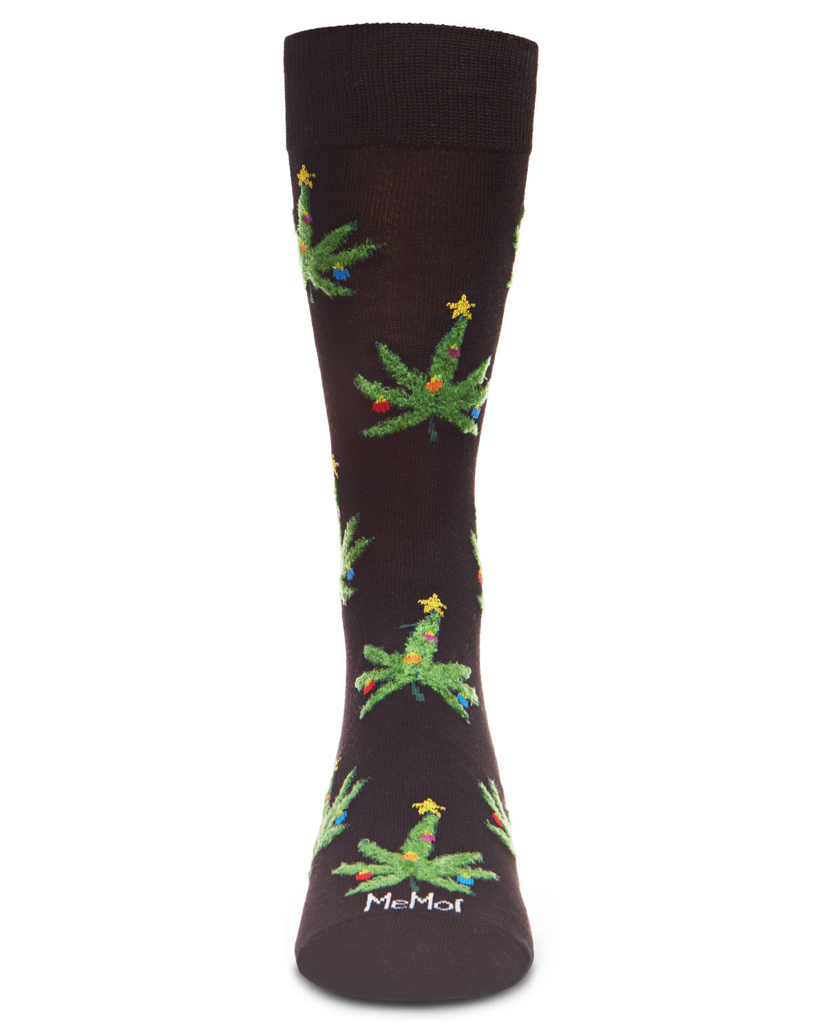 Men's Marijuana Leaf Trees Holiday Novelty Crew Sock