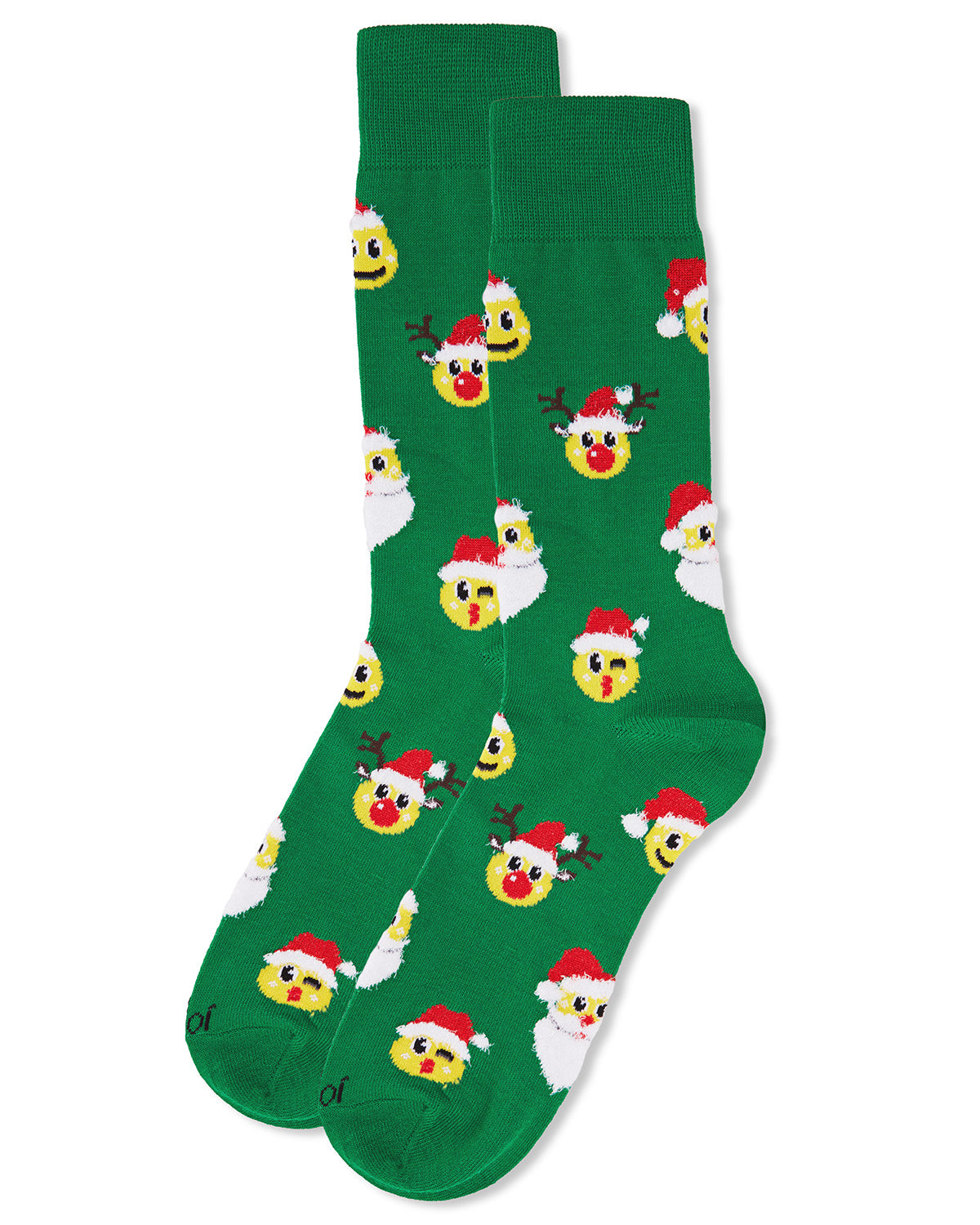 Men's Smiley Face Santa Holiday Novelty Crew Socks