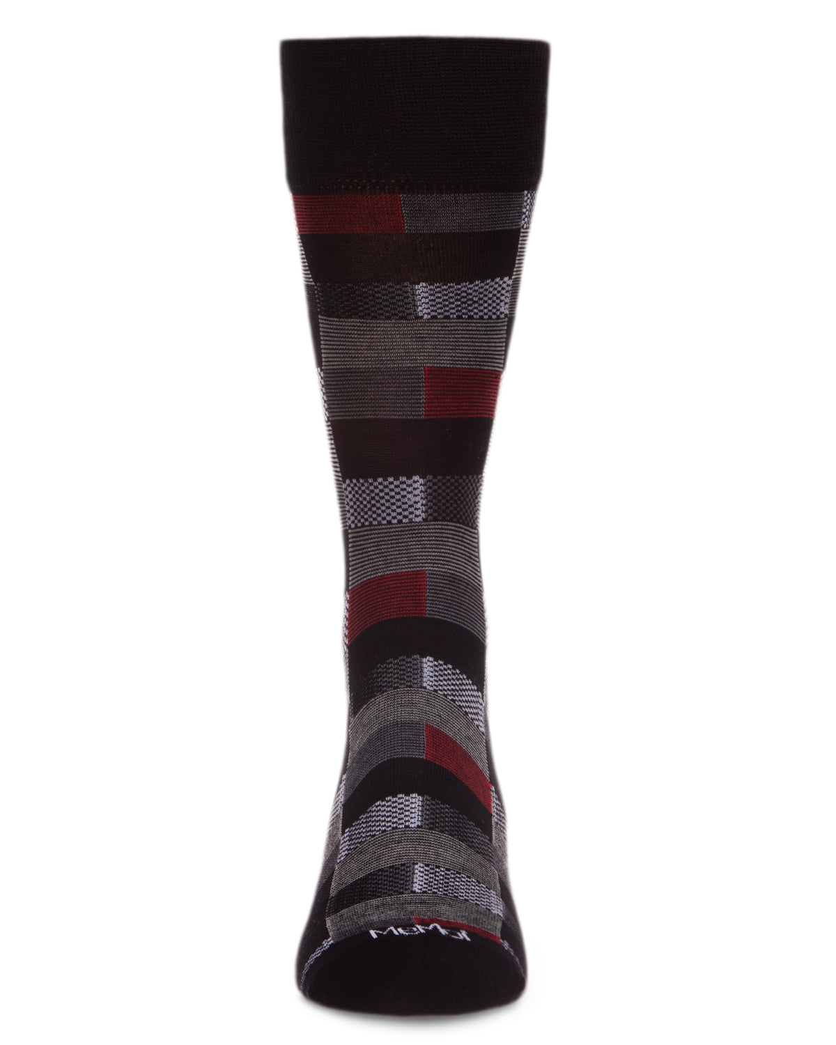 Men's Checkerboard Plaid Bamboo Dress Crew Socks