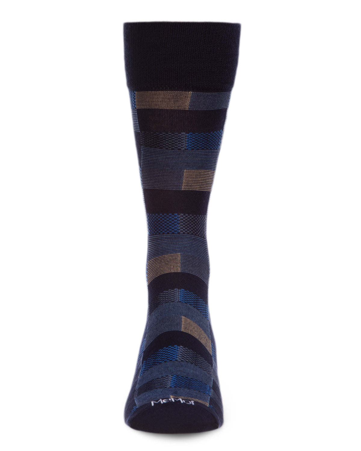 Men's Checkerboard Plaid Bamboo Dress Crew Socks