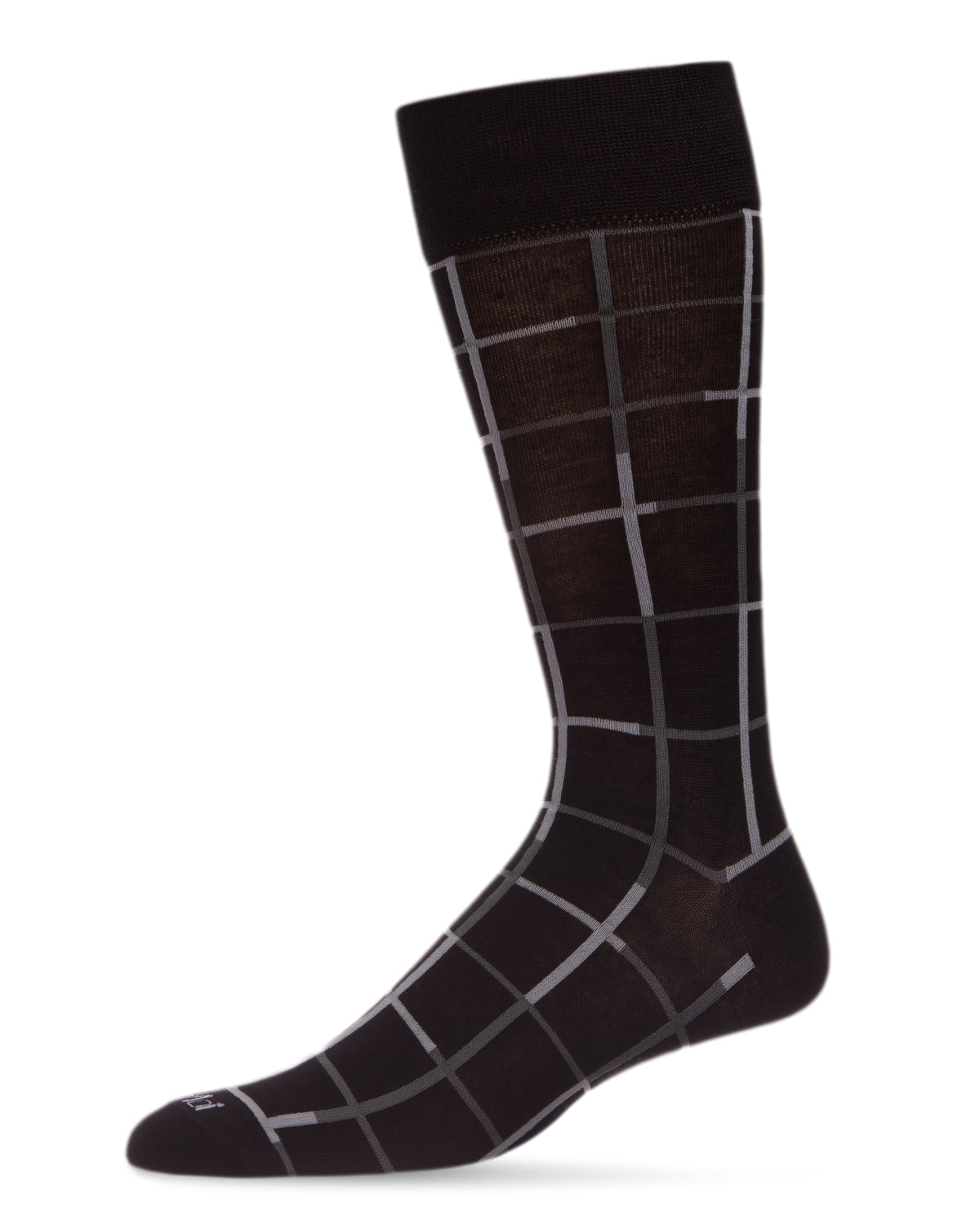 Men's Classic Windowpane Bamboo Dress Crew Socks