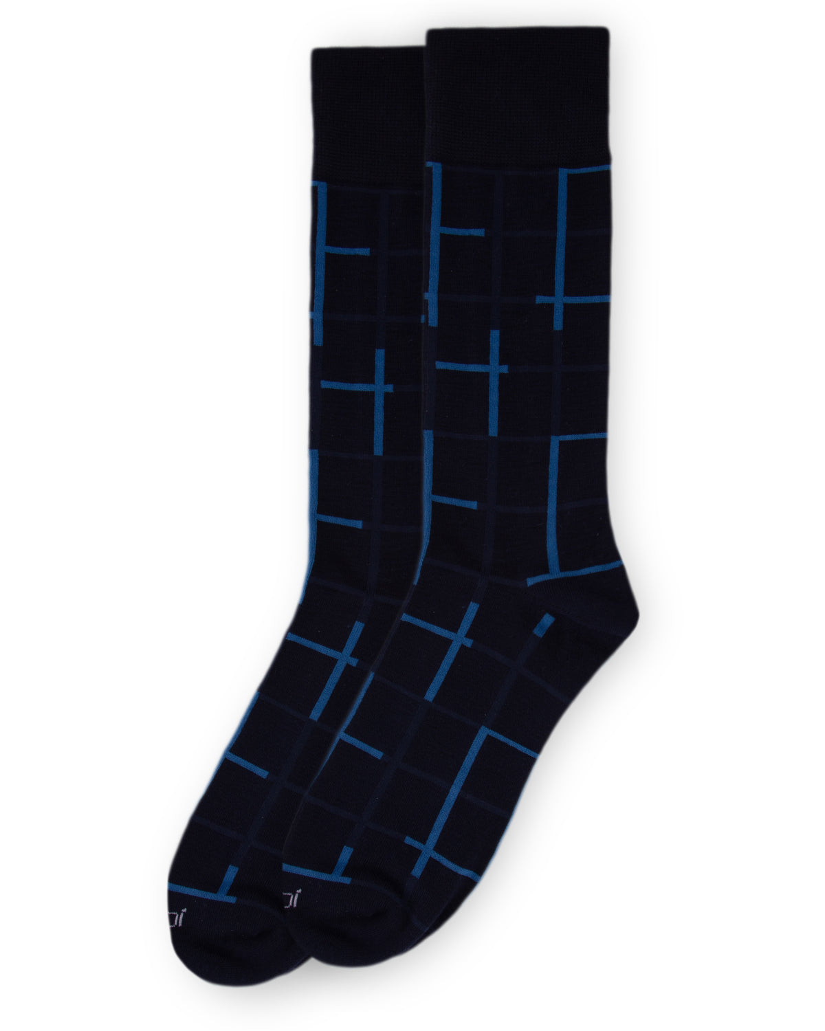 Men's Classic Windowpane Bamboo Dress Crew Socks