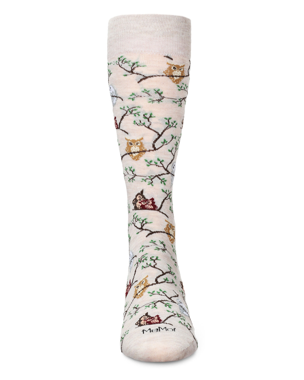 Men's Embroidered Owls Bamboo Crew Socks