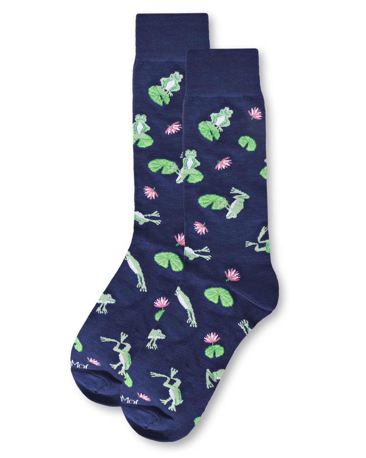 Men's Embroidered Frogs Bamboo Crew Socks