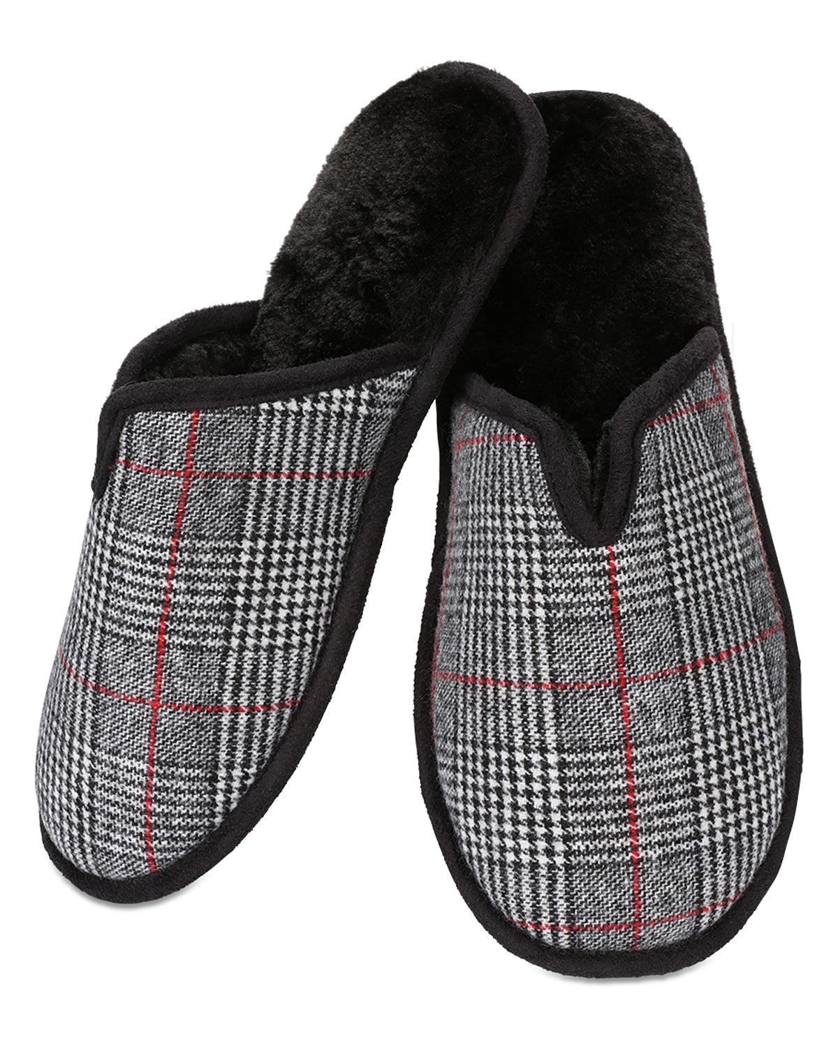 Men's Glen Plaid Plush Slippers