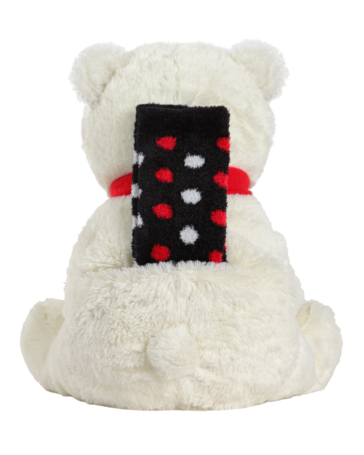 Cozy Buddies Stuffed Bear with Matching Polka Dot Sock