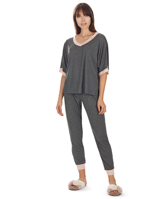 Mon Loungewear Dolman Style Heather Mauve Modal Pajamas Set –