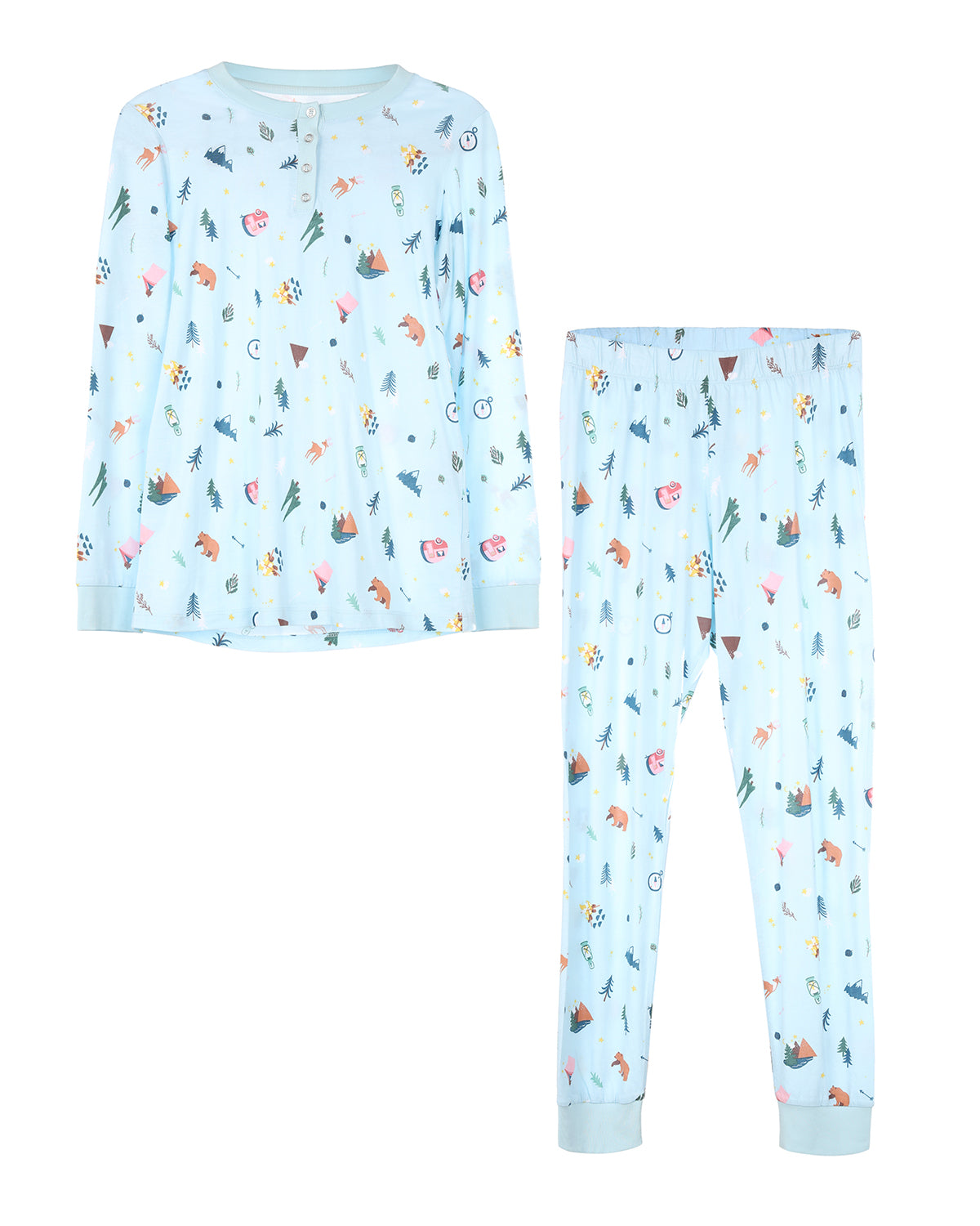 Women's Bear and Campfire Fun Two-Piece PJ Set in a Bag