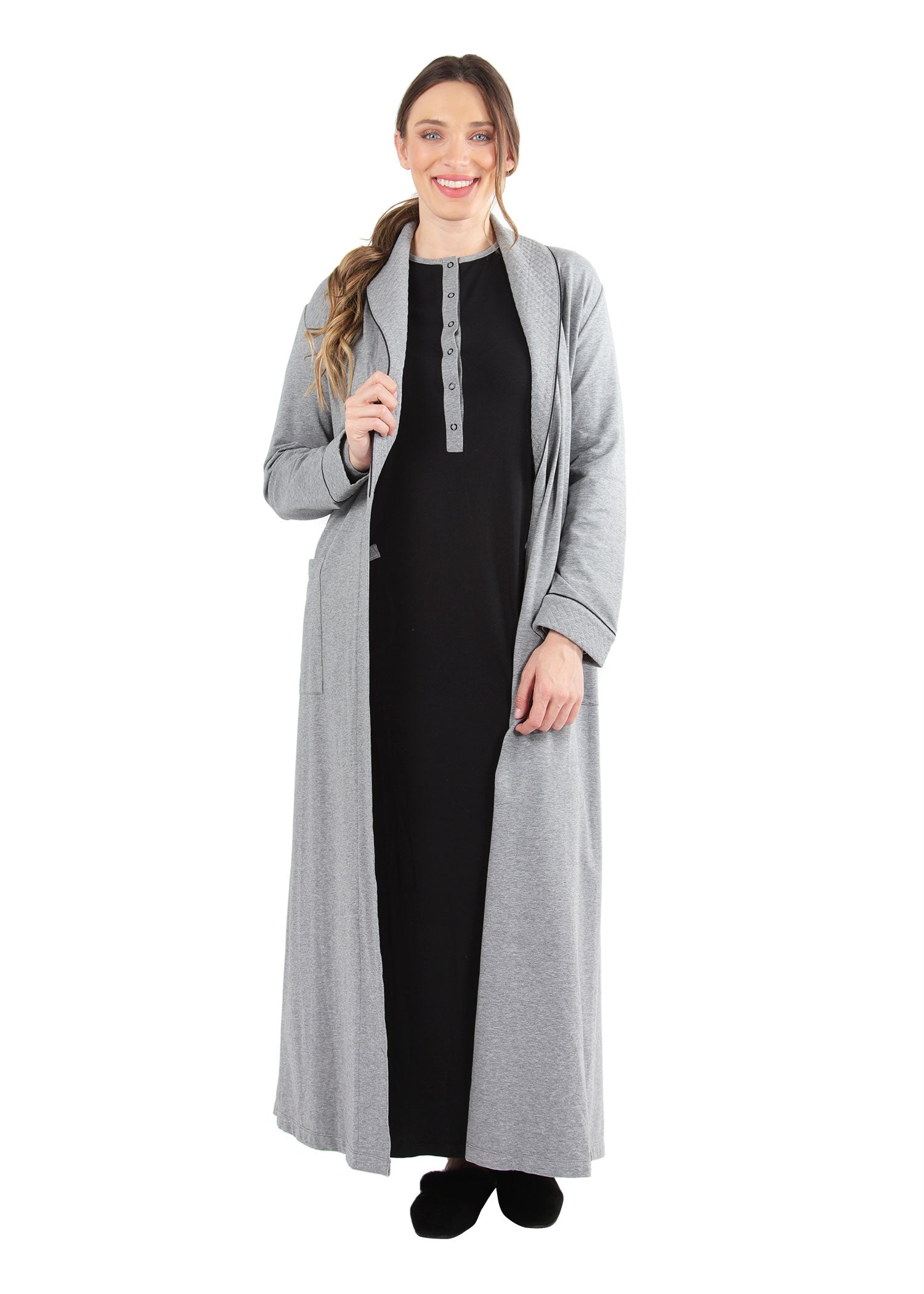 Women's Cotton Blend Heavy Quilted Full-Length Robe