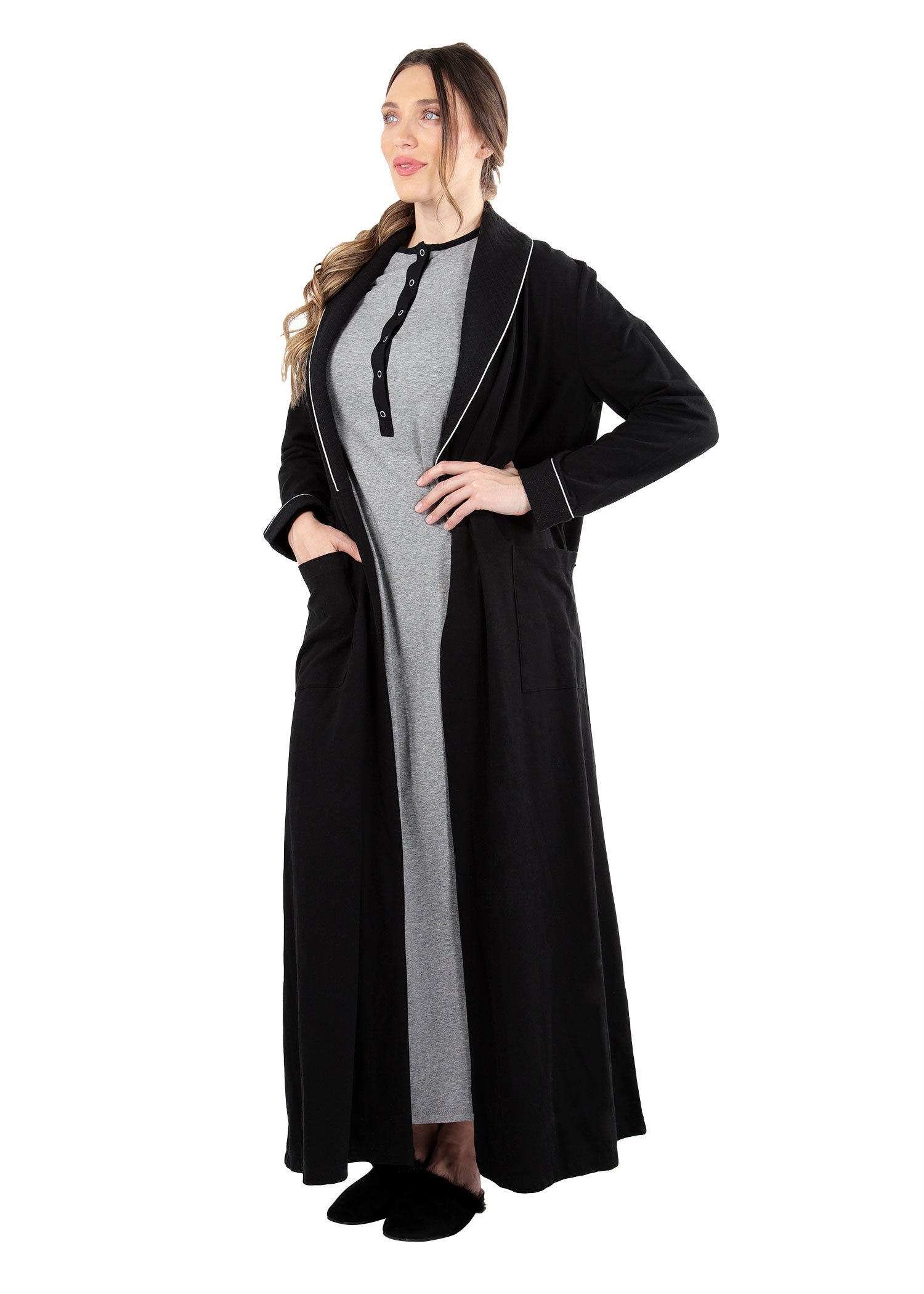 Women's Cotton Blend Heavy Quilted Full-Length Robe