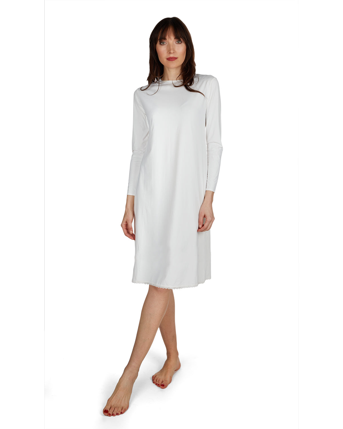 Women's Bonded Long Sleeve Slip Dress