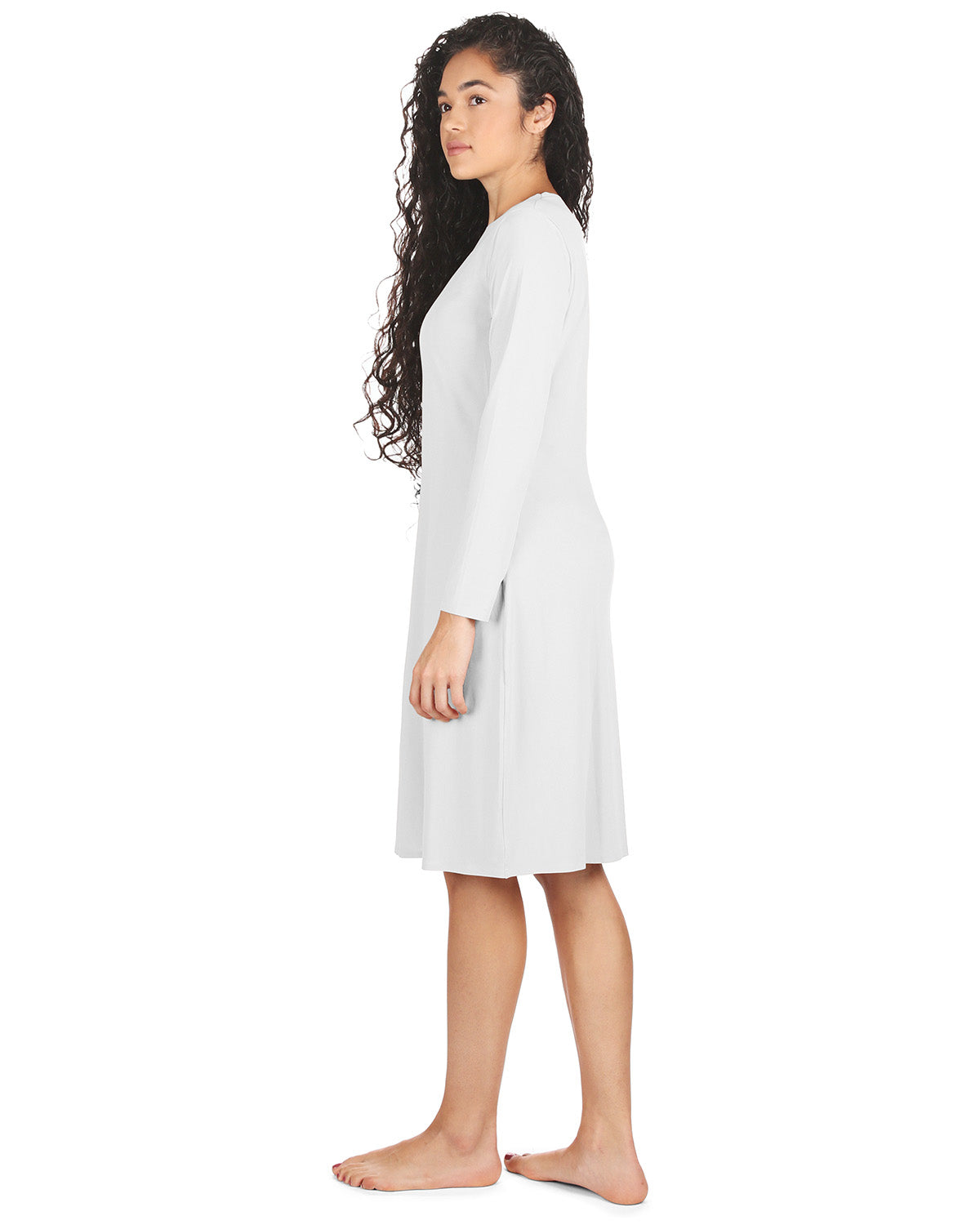 Women's Bonded Long Sleeve Slip Dress