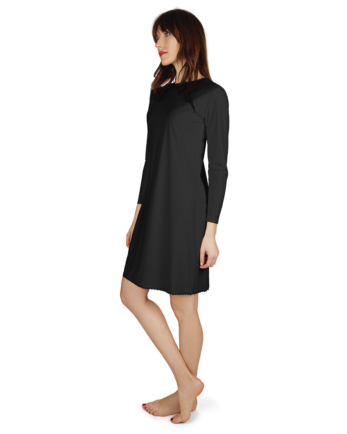 Women's Bonded Long Sleeve Slip Dress