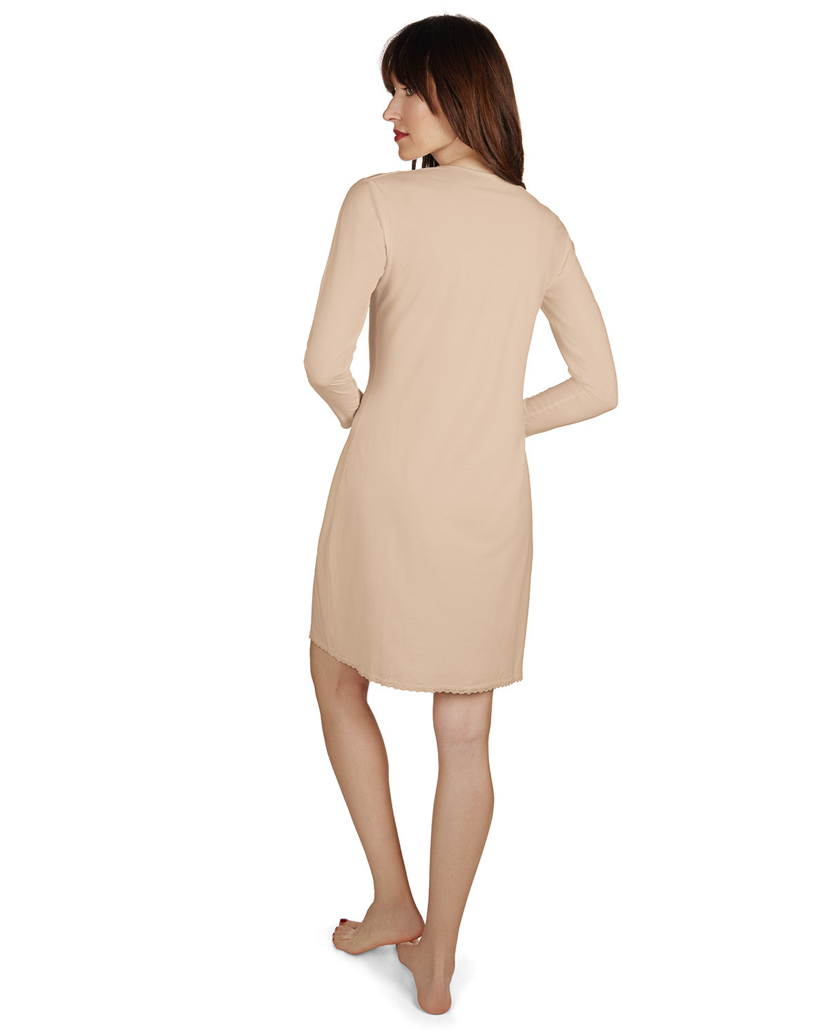 Women's Bonded Long Sleeve Slip Dress