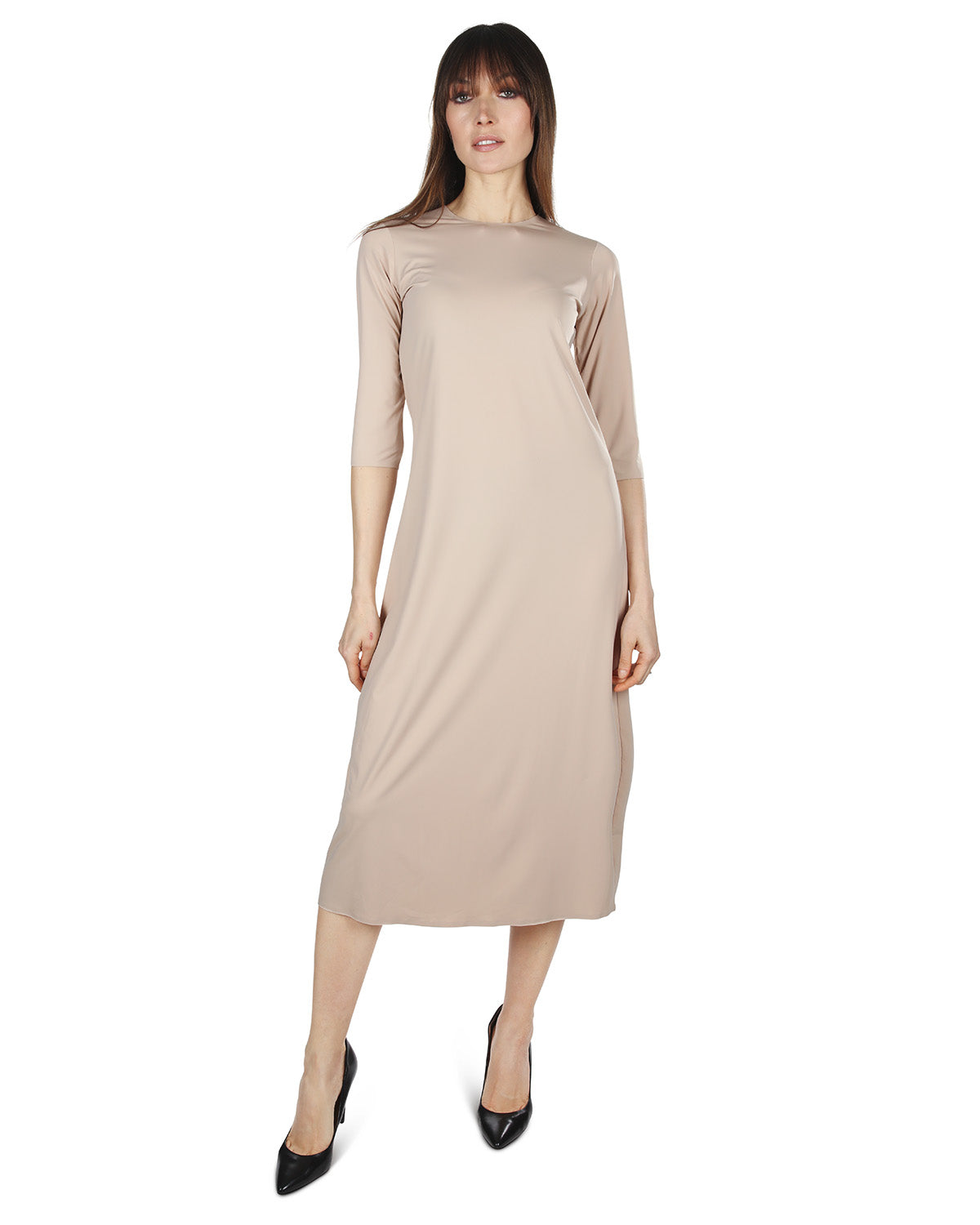 Women's Bonded Quarter Sleeve Slip Dress