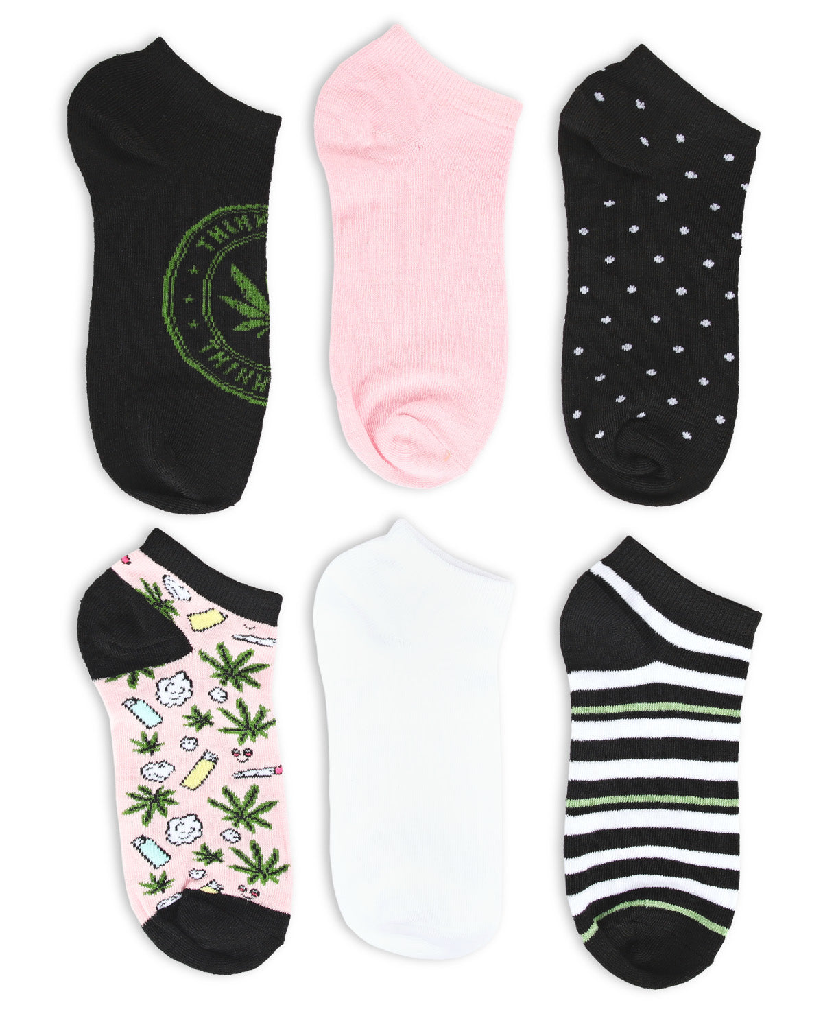 Women's 6 Pair Pack Think Green Low Cut Socks