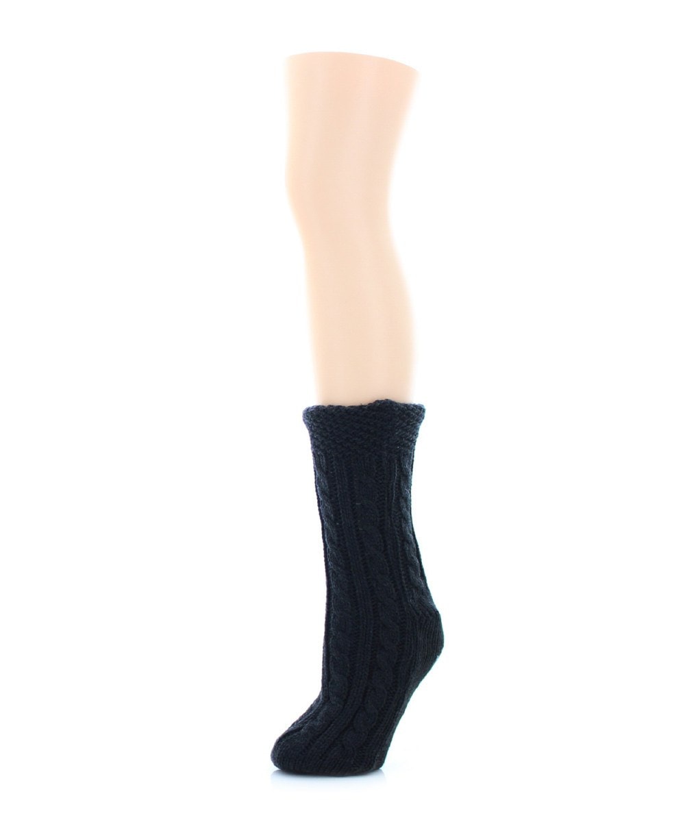 Women's Cable Knit Sherpa-Lined Lounge Sock