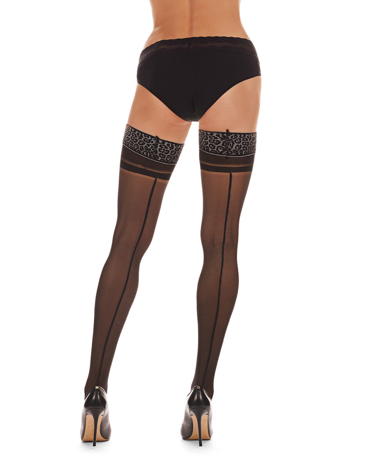 Women's Animal Instinct Backseam Sheer Thigh Highs