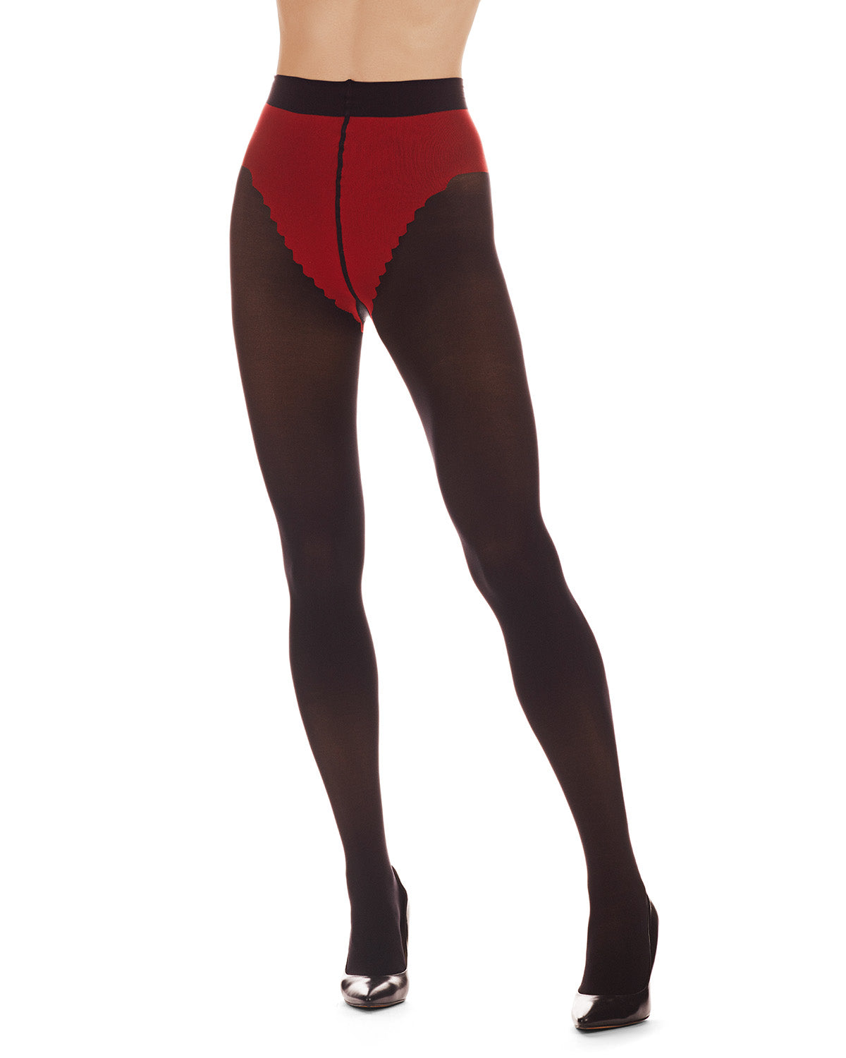 Women's Cheeky Scalloped Heart 60 Denier Opaque Tight