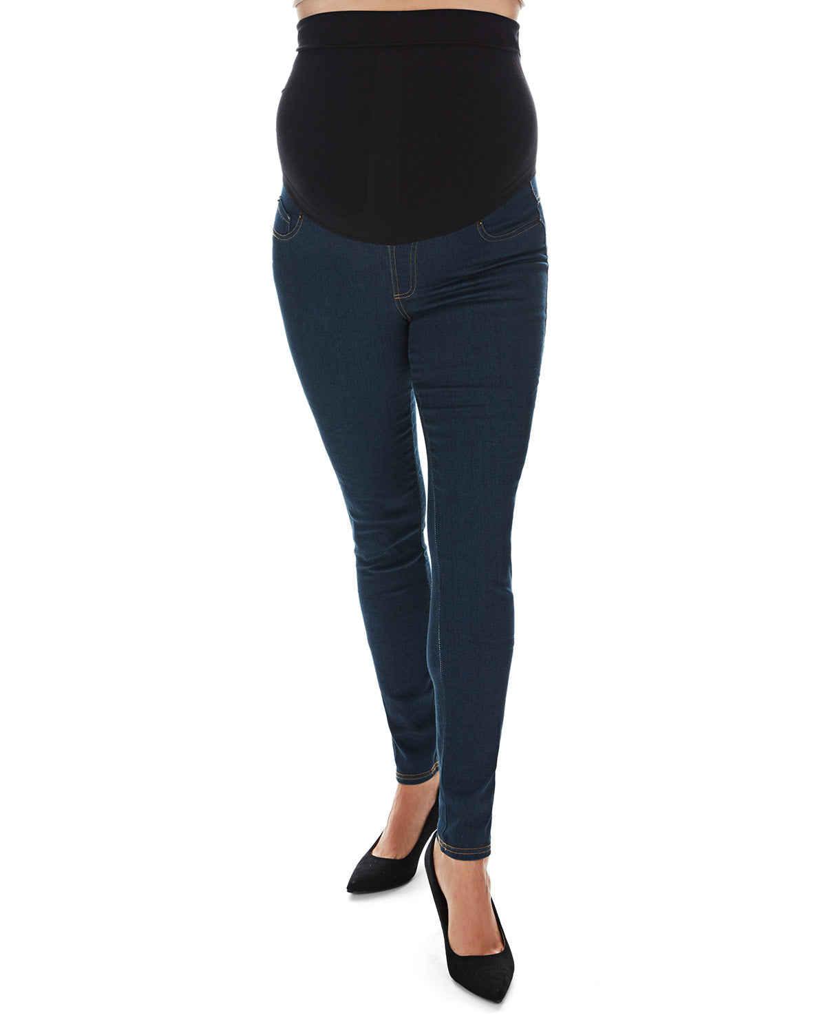 Women's Denim Bamboo Blend Back Boning Support Maternity Leggings