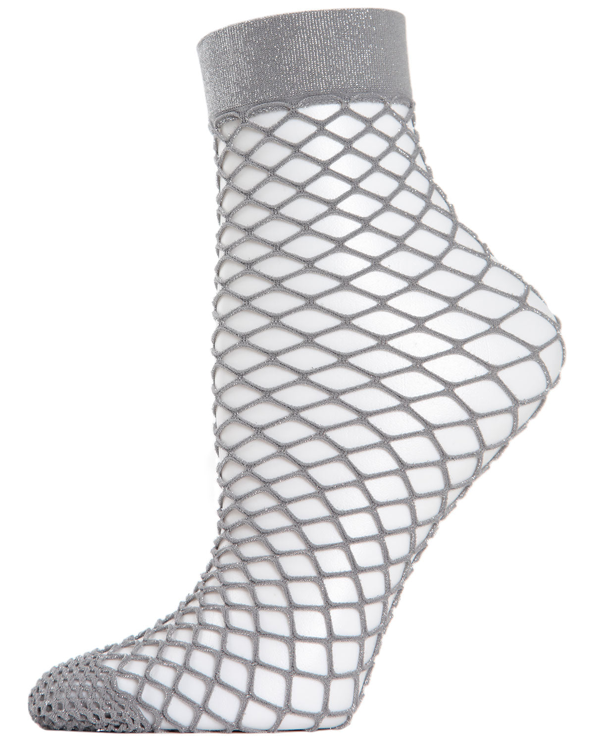 Women's All Net Shimmery Glitter Fishnet Anklet Sock