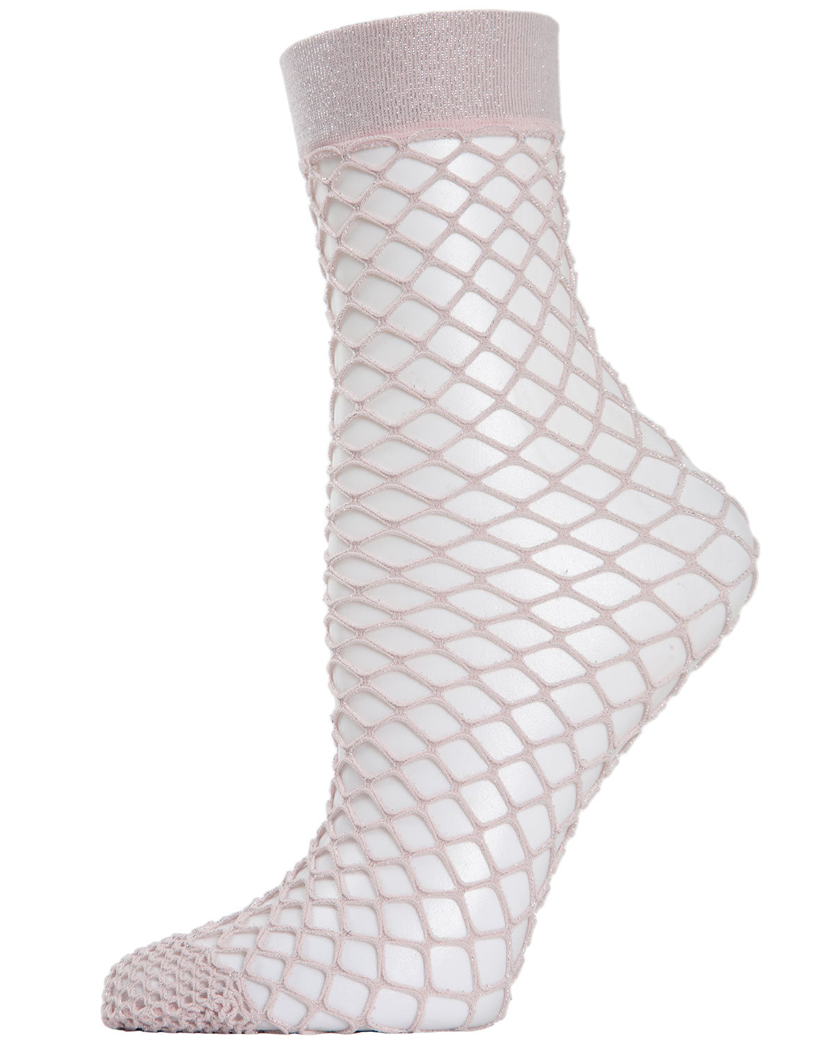 Women's All Net Shimmery Glitter Fishnet Anklet Sock