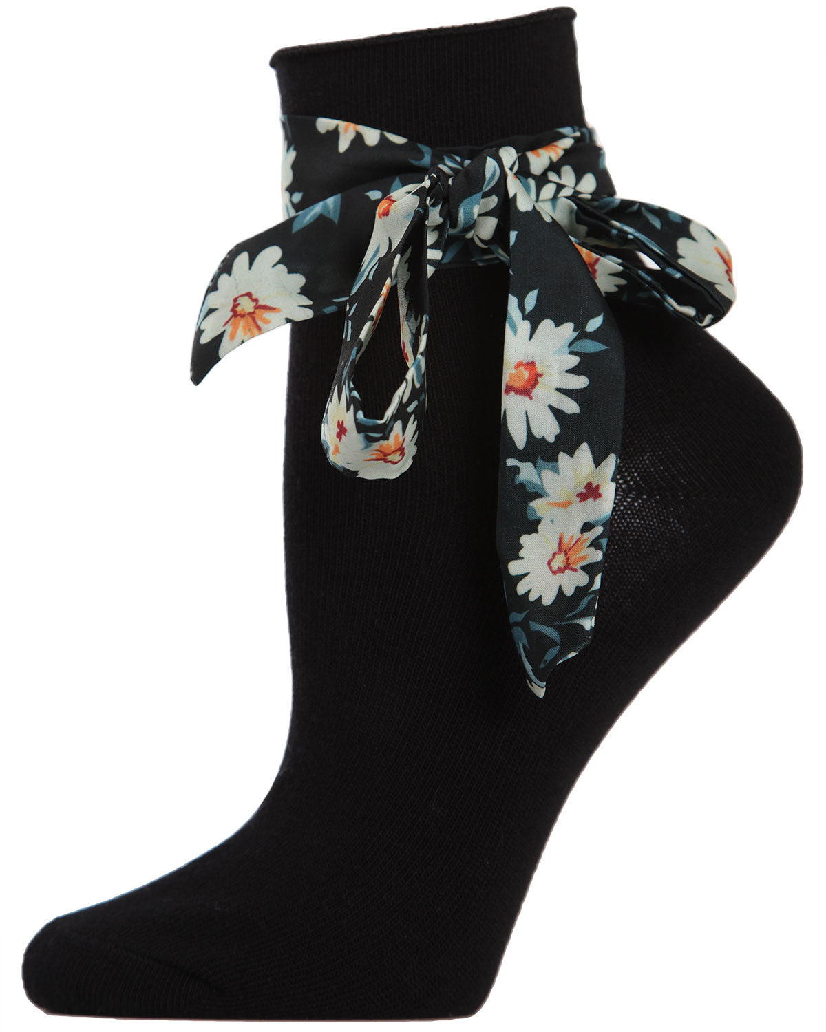 Women's Bonny Floral Ribbon Cotton Blend Anklet Sock