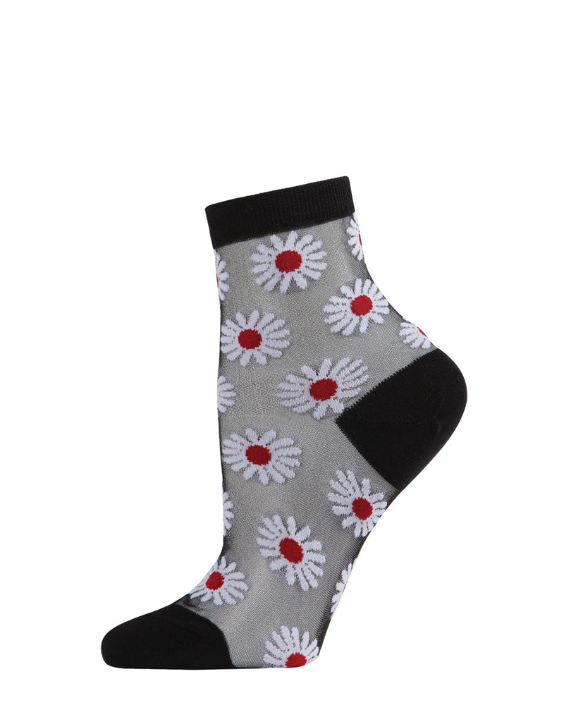MeMoi Daisy Mono Fine Net Anklet Socks