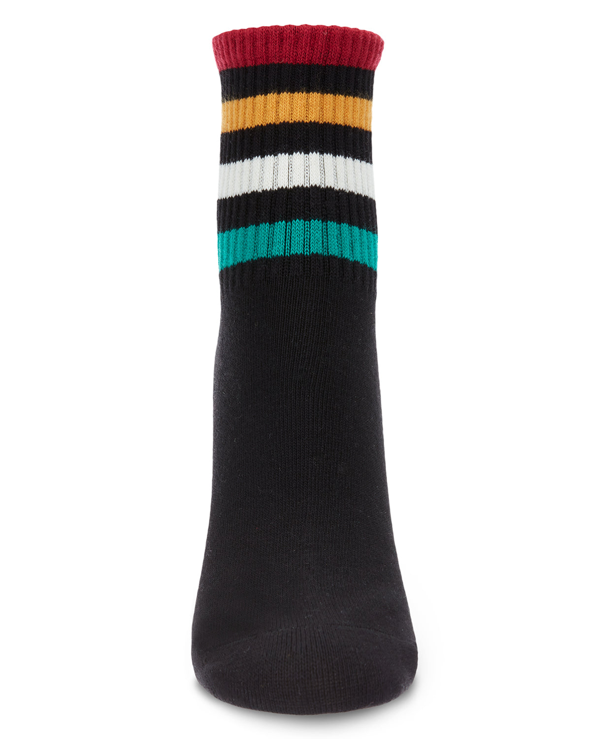 Women's Cotton Blend Retro Style Multicolor Stripe Anklet Sock