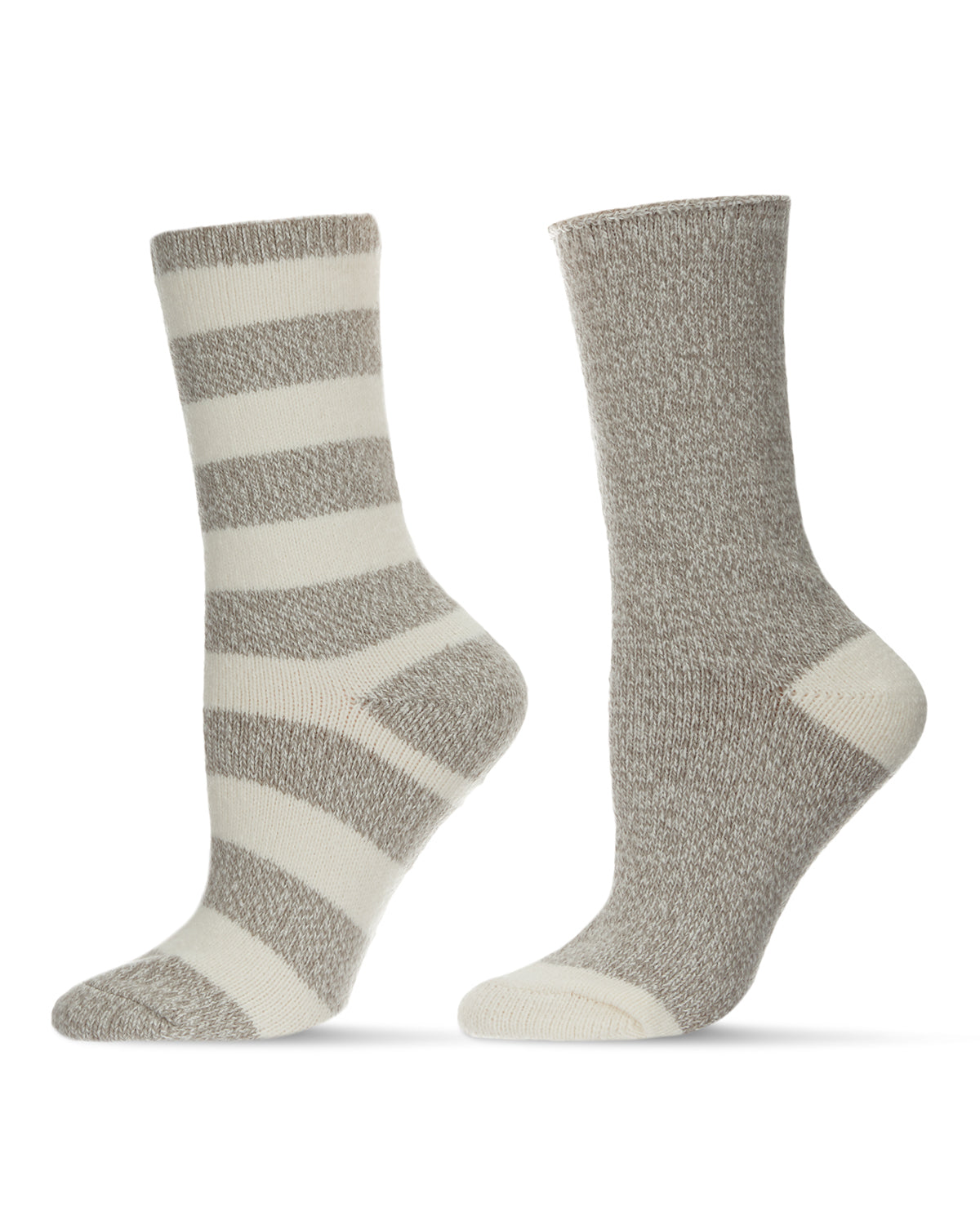 Women's 2 Pair Pack Thick Stripe Buttersoft Crew Socks