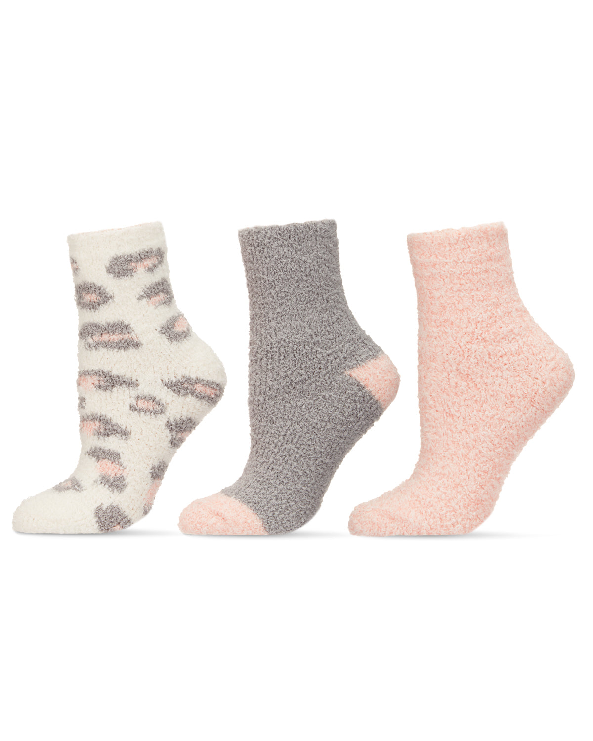 Women's 3 Pair Pack Animal Print Cozy Crew Socks