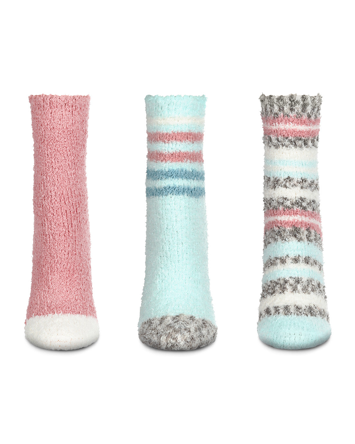 Women's 3 Pair Pack Rugby Stripe Cozy Crew Socks