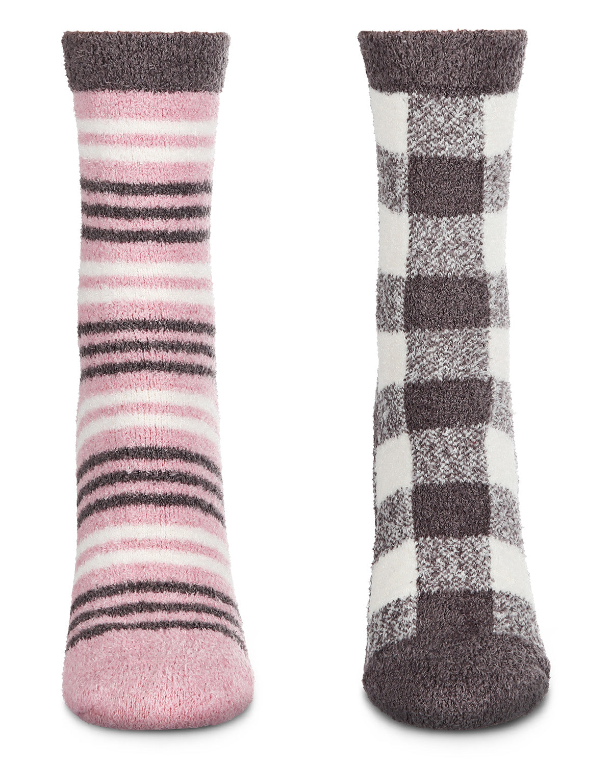 Women's 2 Pair Pack Buffalo Check Cloud Soft Crew Socks