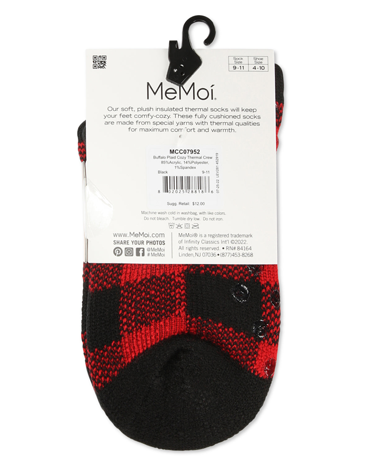 Women's Buffalo Plaid Cozy Warm Thermal Crew Socks